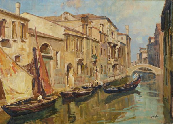 BROMBO ANGELO (1893 - 1962) : Canale veneziano  - Asta Asta 493 | ARTE ANTICA E DEL XIX SECOLO - Dipinti e sculture del XIX secolo Tradizionale - Associazione Nazionale - Case d'Asta italiane