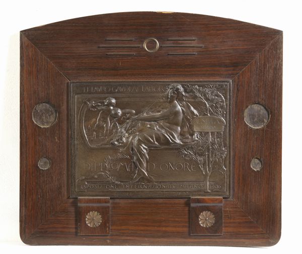 BONINSEGNA EGIDIO (1869 - 1929) : Et Lauro Gaudeat Labor. Diploma d'Onore, Esposizione Internazionale Milano 1906  - Asta Asta 493 | ARTE ANTICA E DEL XIX SECOLO - Dipinti e sculture del XIX secolo Tradizionale - Associazione Nazionale - Case d'Asta italiane