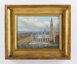 ARTISTA DEL XIX SECOLO : Veduta di Piazza San Marco a Venezia  - Asta Asta 493 | ARTE ANTICA E DEL XIX SECOLO - Dipinti e sculture del XIX secolo Tradizionale - Associazione Nazionale - Case d'Asta italiane