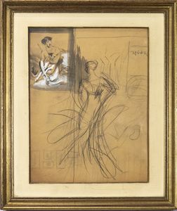 BOLDINI GIOVANNI (1842 - 1931) : Studio di due figure femminili  - Asta Asta 493 | ARTE ANTICA E DEL XIX SECOLO - Dipinti e sculture del XIX secolo Tradizionale - Associazione Nazionale - Case d'Asta italiane