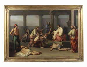 EPIS GIUSEPPE (1829 - 1863 circa) : Martirio dei sette fratelli Maccabei  - Asta Asta 493 | ARTE ANTICA E DEL XIX SECOLO - Dipinti e sculture del XIX secolo Tradizionale - Associazione Nazionale - Case d'Asta italiane