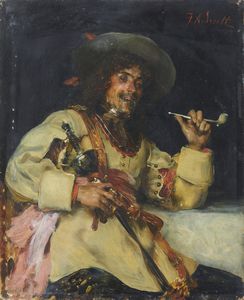 ANDREOTTI FEDERICO (1847 - 1930) - Moschettiere con pipa