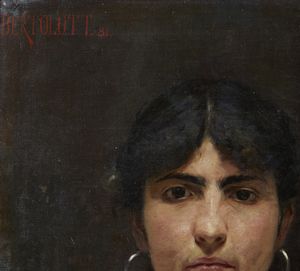 BERTOLOTTI CESARE (1854 - 1932) : Ritratto femminile  - Asta Asta 493 | ARTE ANTICA E DEL XIX SECOLO - Dipinti e sculture del XIX secolo Tradizionale - Associazione Nazionale - Case d'Asta italiane