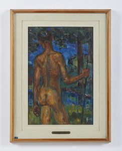 VERWORNER LUDOLF (1864 - 1927) : Nudo d'uomo  - Asta Asta 493 | ARTE ANTICA E DEL XIX SECOLO - Dipinti e sculture del XIX secolo Tradizionale - Associazione Nazionale - Case d'Asta italiane