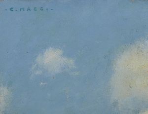 MAGGI CESARE (1881 - 1961) : Paesaggio alpino con lago  - Asta Asta 493 | ARTE ANTICA E DEL XIX SECOLO - Dipinti e sculture del XIX secolo Tradizionale - Associazione Nazionale - Case d'Asta italiane