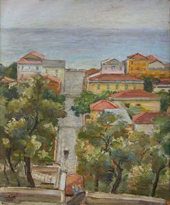 SALIETTI  ALBERTO (1892 - 1961) - Pomeriggio piovoso (Chiavari)