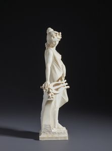 SCULTORE FIORENTINO DEL XIX SECOLO : Figura di musa con lira  - Asta Asta 493 | ARTE ANTICA E DEL XIX SECOLO - Dipinti e sculture del XIX secolo Tradizionale - Associazione Nazionale - Case d'Asta italiane