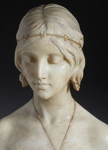 FRILLI ANTONIO (1830 - 1902) : Mezzobusto femminile in stile rinascimentale  - Asta Asta 493 | ARTE ANTICA E DEL XIX SECOLO - Dipinti e sculture del XIX secolo Tradizionale - Associazione Nazionale - Case d'Asta italiane