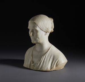 DUPR AMALIA (1842 - 1928) : Busto femminile  - Asta Asta 493 | ARTE ANTICA E DEL XIX SECOLO - Dipinti e sculture del XIX secolo Tradizionale - Associazione Nazionale - Case d'Asta italiane