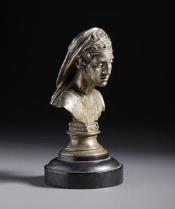 GEMITO VINCENZO (1852 - 1929) : Busto femminile  - Asta Asta 493 | ARTE ANTICA E DEL XIX SECOLO - Dipinti e sculture del XIX secolo Tradizionale - Associazione Nazionale - Case d'Asta italiane