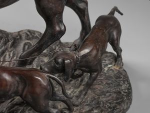 CINQUE VINCENZO (1852 - 1929) : Cacciatore a cavallo con muta di cani  - Asta Asta 493 | ARTE ANTICA E DEL XIX SECOLO - Dipinti e sculture del XIX secolo Tradizionale - Associazione Nazionale - Case d'Asta italiane