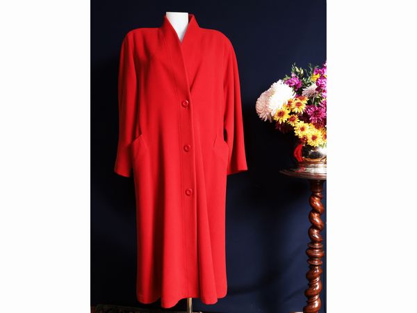 Cappotto in lana rosso  - Asta Il guardaroba di Rosa Segreto Annigoni - Associazione Nazionale - Case d'Asta italiane