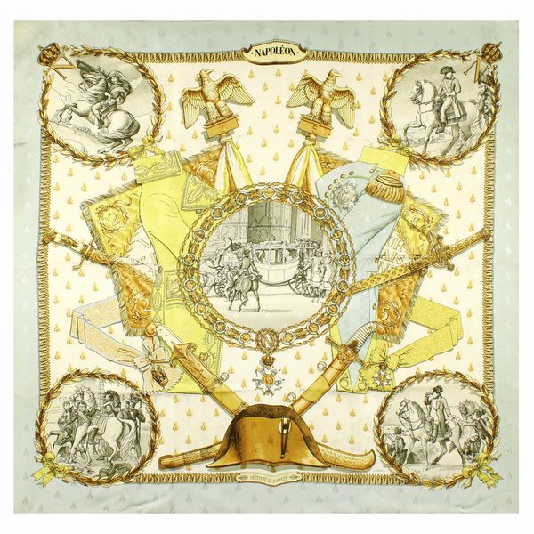 Hermes collezione Napoleon foulard vintage  - Asta Gioielli Orologi e Fashion Vintage Web Only - Associazione Nazionale - Case d'Asta italiane