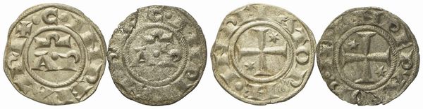 BRINDISI. Enrico VI (1194 - 1197). Lotto di due denari. Mi (1,05 g; 17,03 mm) (0,64 g, 16,67 mm)  - Asta Monete e medaglie medievali e moderne italiane ed estere - Associazione Nazionale - Case d'Asta italiane