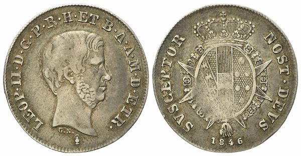 FIRENZE. Granducato di Toscana. Leopoldo II (1824 - 1859). Paolo 1846. Ag (2,80 g; 23,1 mm)  - Asta Monete e medaglie medievali e moderne italiane ed estere - Associazione Nazionale - Case d'Asta italiane