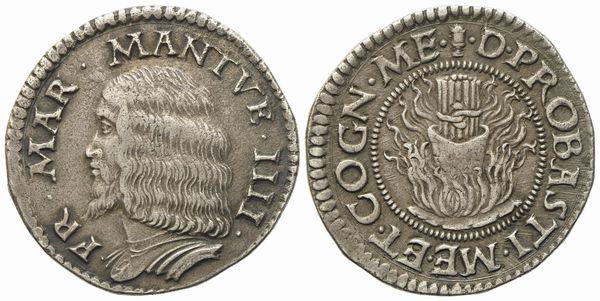 MANTOVA. Francesco II Gonzaga (1484 - 1519). Testone 'fascio di verghe d'oro'. Ag (9,46 g; 27,5 mm)  - Asta Monete e medaglie medievali e moderne italiane ed estere - Associazione Nazionale - Case d'Asta italiane