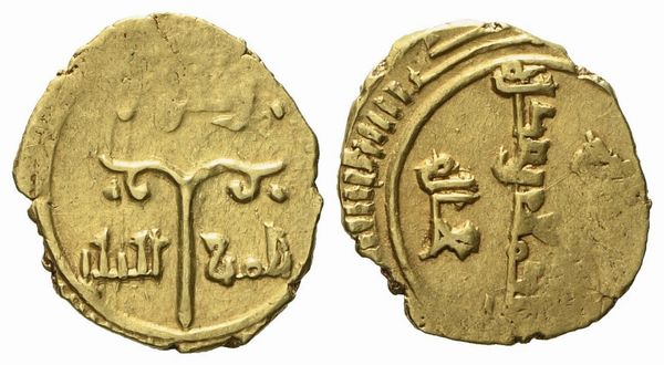 MESSINA. Regno di Sicilia. Ruggero II duca (1105 - 1154). Tarì. Au (0,92 g; 13,1 mm)  - Asta Monete e medaglie medievali e moderne italiane ed estere - Associazione Nazionale - Case d'Asta italiane