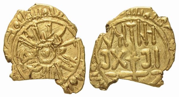 MESSINA. Regno di Sicilia. Guglielmo I duca (1154 - 1166). Tarì. Au (1,21 g; 14,6 mm)  - Asta Monete e medaglie medievali e moderne italiane ed estere - Associazione Nazionale - Case d'Asta italiane