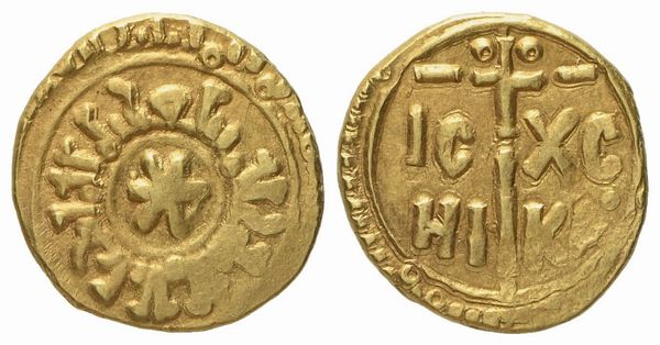 MESSINA. Regno di Sicilia. Tancredi (1190 - 1194). Tarì. Au (1,33 g; 12 mm)  - Asta Monete e medaglie medievali e moderne italiane ed estere - Associazione Nazionale - Case d'Asta italiane