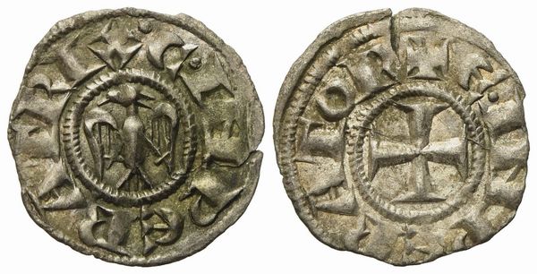 Messina. Regno di Sicilia. Enrico VI (1194-1197). Denaro. Mi (0,74 g; 16,5 mm)  - Asta Monete e medaglie medievali e moderne italiane ed estere - Associazione Nazionale - Case d'Asta italiane