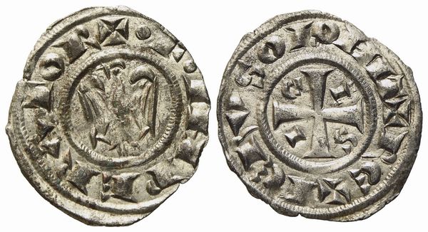 MESSINA. Regno di Sicilia. Federico II (1197-1250). Denaro coniato nel 1228. Mi (0,78 g; 18,6 mm)  - Asta Monete e medaglie medievali e moderne italiane ed estere - Associazione Nazionale - Case d'Asta italiane