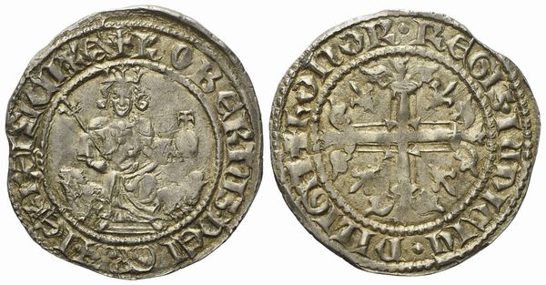 NAPOLI. Regno di Napoli. Roberto d'Angiò (1309-1343). Gigliato coevo. Ag (3,98 g; 26,6 mm)  - Asta Monete e medaglie medievali e moderne italiane ed estere - Associazione Nazionale - Case d'Asta italiane