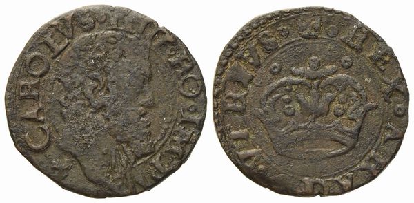 NAPOLI. Regno di Napoli. Carlo V d'Asburgo (1516-1556). 2 Cavalli senza sigle. Cu (3,59 g; 20,5 mm)  - Asta Monete e medaglie medievali e moderne italiane ed estere - Associazione Nazionale - Case d'Asta italiane