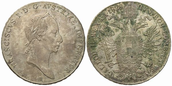 AUSTRIA. Vienna. Francesco I (1792 - 1835). Tallero 1828. A. Ag (27,82 g; 40,14 mm).  - Asta Monete e medaglie medievali e moderne italiane ed estere - Associazione Nazionale - Case d'Asta italiane