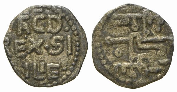 PALERMO. Regno di Sicilia. Tancredi (1190-1194). Quarto di tercenario. Ag (0,47 g; 11 mm)  - Asta Monete e medaglie medievali e moderne italiane ed estere - Associazione Nazionale - Case d'Asta italiane