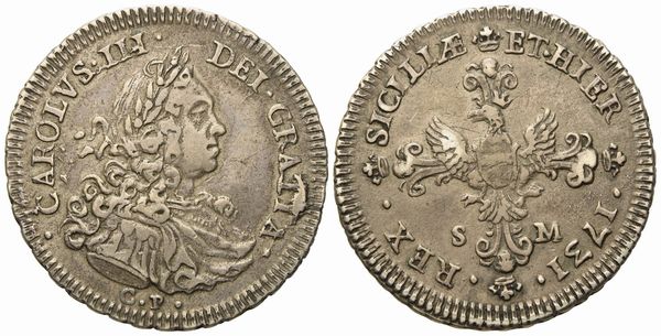 Palermo. Regno di Sicilia. Carlo III (VI) d'Asburgo (1720-1734). 6 Tarì 1731. Ag (14,72 g; 34 mm)  - Asta Monete e medaglie medievali e moderne italiane ed estere - Associazione Nazionale - Case d'Asta italiane