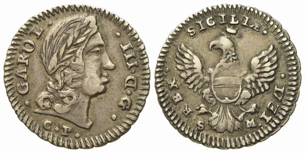 Palermo. Regno di Sicilia. Carlo III (VI) d'Asburgo (1720-1734). Tarì 1731. Ag (2,46 g; 19,3 mm)  - Asta Monete e medaglie medievali e moderne italiane ed estere - Associazione Nazionale - Case d'Asta italiane