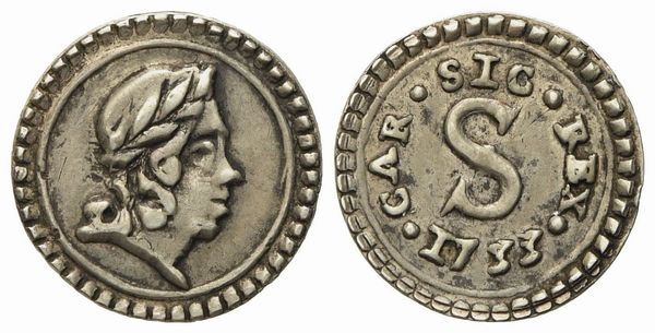 Palermo. Regno di Sicilia. Carlo III (VI) d'Asburgo (1720-1734). Cinquina 1733. Ag (0,67 g; 12,3 mm)  - Asta Monete e medaglie medievali e moderne italiane ed estere - Associazione Nazionale - Case d'Asta italiane