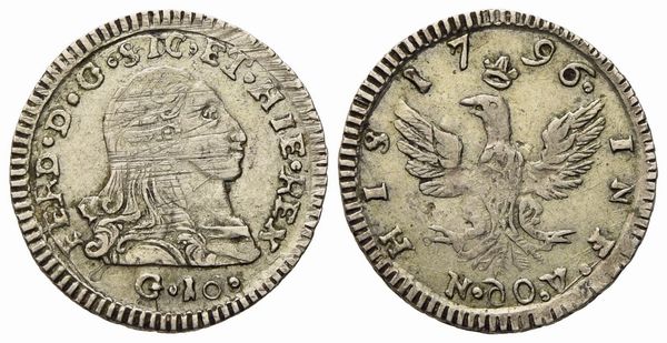 PALERMO. Regno di Sicilia. Ferdinando III di Borbone (1759 - 1816). Mezzo tarì 1796. Ag (1,13 g; 15,7 mm)  - Asta Monete e medaglie medievali e moderne italiane ed estere - Associazione Nazionale - Case d'Asta italiane