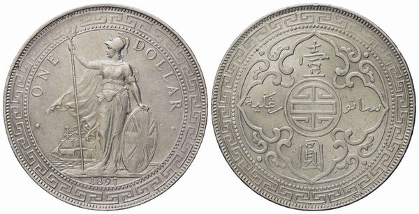 INGHILTERRA. Vittoria (1837-1901). Trade dollar 1897. Bombay. Ag (27 g; 38,5 mm)  - Asta Monete e medaglie medievali e moderne italiane ed estere - Associazione Nazionale - Case d'Asta italiane