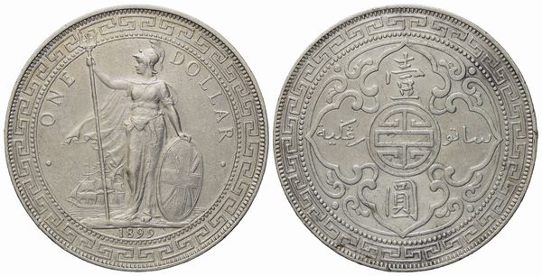 INGHILTERRA. Vittoria (1837-1901). Trade dollar 1899. Bombay. Ag (26,90 g; 38,6 mm)  - Asta Monete e medaglie medievali e moderne italiane ed estere - Associazione Nazionale - Case d'Asta italiane