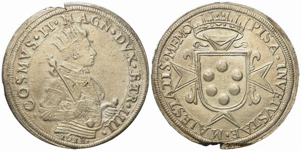 PISA. Granducato di Toscana. Cosimo II de' Medici (1609 - 1621). Tallero 1618. Ag (28,58 g; 44,3 mm)  - Asta Monete e medaglie medievali e moderne italiane ed estere - Associazione Nazionale - Case d'Asta italiane