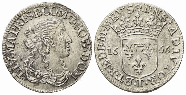 TASSAROLO. Maria Maddalena Centurioni (1663-1669). Luigino 1666. Ag (1,91 g; 20,6 mm)  - Asta Monete e medaglie medievali e moderne italiane ed estere - Associazione Nazionale - Case d'Asta italiane