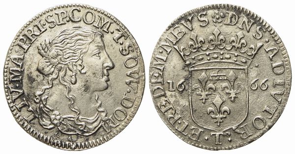 TASSAROLO. Maria Maddalena Centurioni (1663-1669). Luigino 1666. Ag (1,95 g; 20,7 mm)  - Asta Monete e medaglie medievali e moderne italiane ed estere - Associazione Nazionale - Case d'Asta italiane