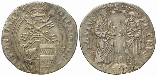 STATO PONTIFICIO. Macerata. Alessandro VI (1492-1503). Grosso. Ag (2,69 g; 25,8 mm)  - Asta Monete e medaglie medievali e moderne italiane ed estere - Associazione Nazionale - Case d'Asta italiane