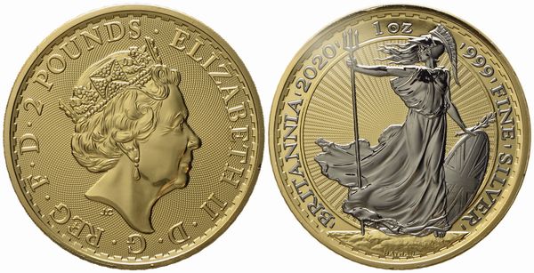 INGHILTERRA. Elisabetta II (1952 - 2022). 2 Pounds 2020 Britannia, Ag (31,1 g; 39 mm)  - Asta Monete e medaglie medievali e moderne italiane ed estere - Associazione Nazionale - Case d'Asta italiane