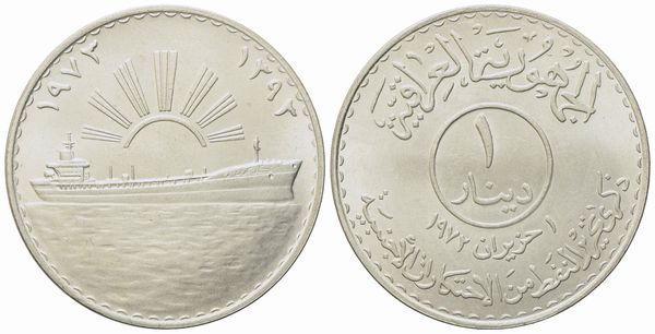 IRAQ. Dinar 1393-1973. Ag (30,85 g; 39,5 mm)  - Asta Monete e medaglie medievali e moderne italiane ed estere - Associazione Nazionale - Case d'Asta italiane