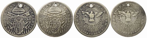 STATO PONTIFICIO. Roma. Sede Vacante 1774. Lotto di n. 2 da doppio giulio, quinto di scudo 1774. Ag (4,82 g; 25,49 mm) (5,04 g; 25,61 mm)  - Asta Monete e medaglie medievali e moderne italiane ed estere - Associazione Nazionale - Case d'Asta italiane