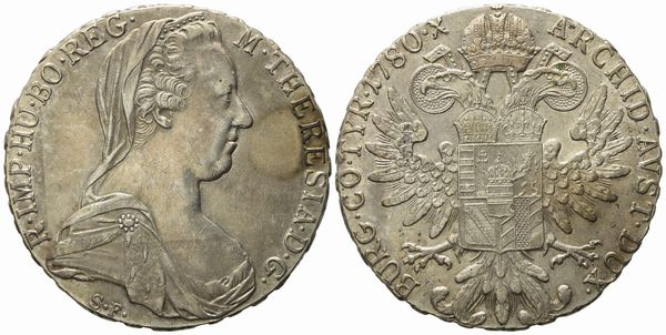 AUSTRIA. Maria Teresa d'Asburgo. Tallero di convenzione, Roma 1935. Ag (28,06 g; 40,10 mm).  - Asta Monete e medaglie medievali e moderne italiane ed estere - Associazione Nazionale - Case d'Asta italiane