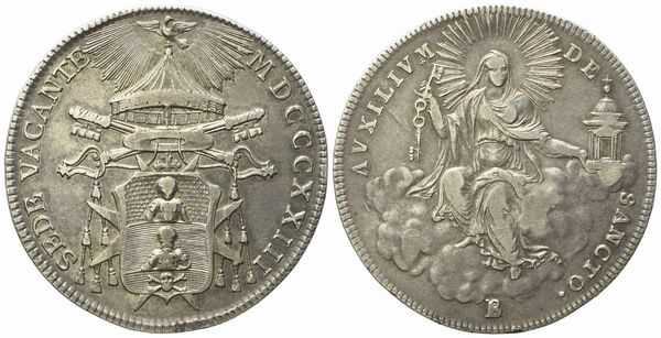 STATO PONTIFICIO. Bologna. Sede Vacante (1823). Mezzo scudo 1823. Ag (13,05 g; 34,42 mm)  - Asta Monete e medaglie medievali e moderne italiane ed estere - Associazione Nazionale - Case d'Asta italiane