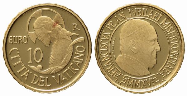 VATICANO. Francesco (2013-). 10 Euro Il Battesimo Anno IV (2016). Au (3 g; 13,85 mm). Proof  - Asta Monete e medaglie medievali e moderne italiane ed estere - Associazione Nazionale - Case d'Asta italiane