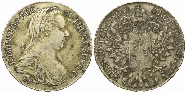 AUSTRIA. Maria Teresa d'Asburgo. Tallero. Ag (28 g; 41,86 mm)  - Asta Monete e medaglie medievali e moderne italiane ed estere - Associazione Nazionale - Case d'Asta italiane