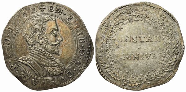 SAVOIA. Torino. Emanuele Filiberto duca (1559 - 1580). Lira 1562. Ag (12,49 g; 34,2 mm)  - Asta Monete e medaglie medievali e moderne italiane ed estere - Associazione Nazionale - Case d'Asta italiane