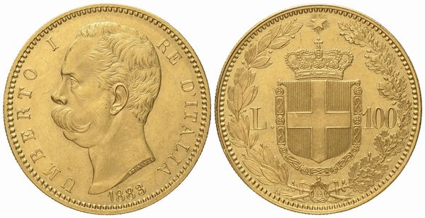 REGNO D'ITALIA. Umberto I (1878-1900). 100 Lire 1883. Au (32,30 g; 34,9 mm)  - Asta Monete e medaglie medievali e moderne italiane ed estere - Associazione Nazionale - Case d'Asta italiane