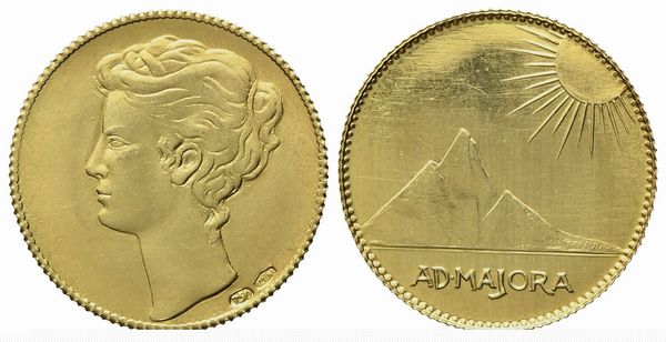 ITALIA. Medaglia moderna Ad majora. Au 750 (1,70 g; 16,5 mm)  - Asta Monete e medaglie medievali e moderne italiane ed estere - Associazione Nazionale - Case d'Asta italiane