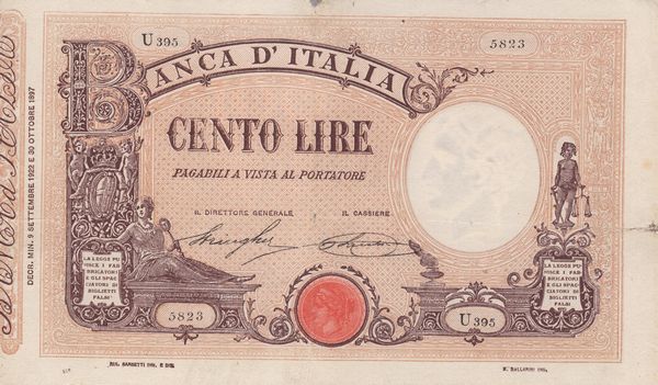 REGNO D'ITALIA. Vittorio Emanuele III (1900-1943). 100 Lire Matrice - Decreto 09-09-1922  - Asta Monete e medaglie medievali e moderne italiane ed estere - Associazione Nazionale - Case d'Asta italiane